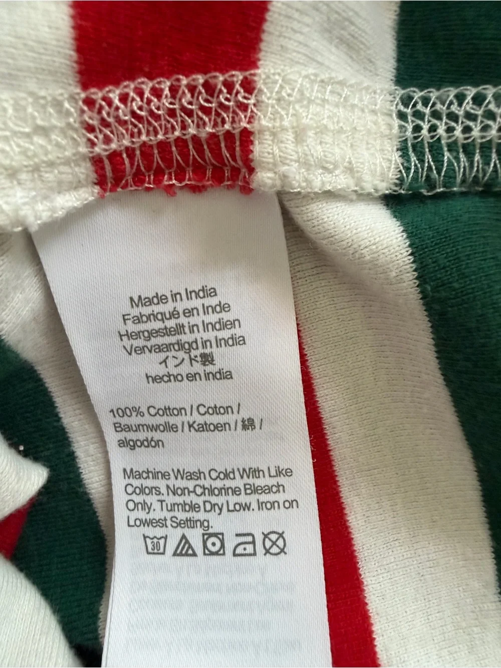 J. Crew Navy Striped Red, Green & White Pajama Pants Sz L k497